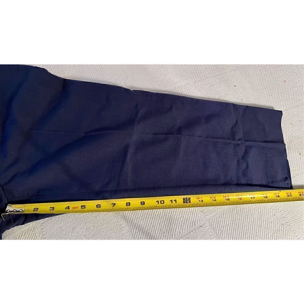 Zac & Rachel Women's Dress Cropped Pants Navy With Silver Detail Size 10 - Picture 9 of 11